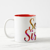DAS SEHR BESONDERE **SOUL SISTER'S** ZweittonKAFFE Zweifarbige Tasse (Links)