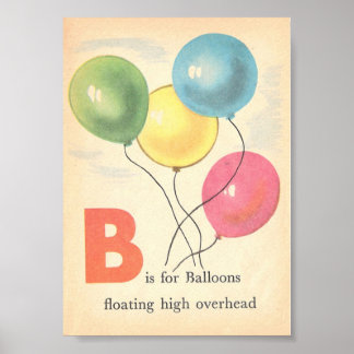 Das sehr vintage Alphabet, Buchstabe B Poster