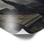 Das seltsame Hochhaus aus Nebel Fotodruck (Ecke)