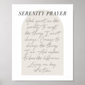Das Serenity-Gebet Minimal Boho Beige-Bogenschrift Poster (Vorne)