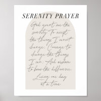 Das Serenity-Gebet Minimal Boho Beige-Bogenschrift