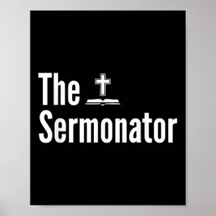 Das Sermonator-Shirt Lustiger Pastor Poster