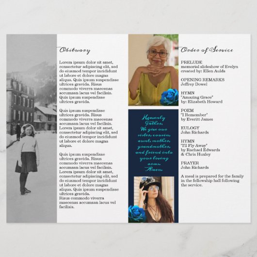 Das Service-Programm für eine Blaue Rose Flyer (Hinten)