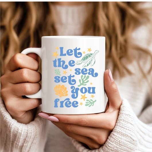 Das Set des Meeres gratis gelassen - Sommerangebot Kaffeetasse