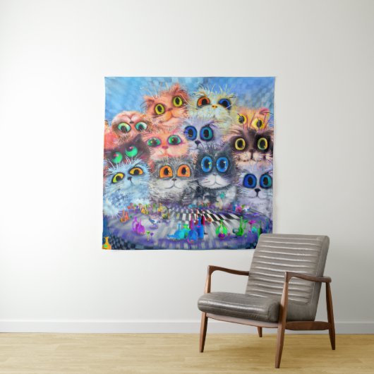 Das Set des portraitsabstrakten Hintergrundes von  Wandteppich (Beispiel)