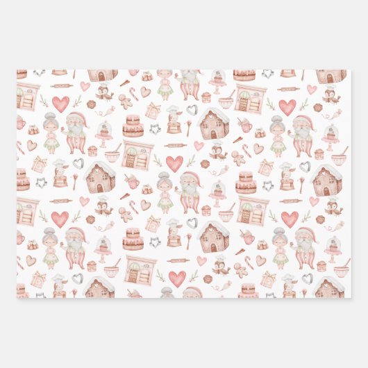 Das Set des Weihnachtsbäckereis mit einem Flachbla Geschenkpapier Set (Vorderseite 2)