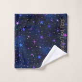 Das Set "Galaxy Stars Midnight Blue Bath Towel" (Waschlappen)
