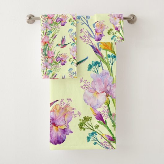 Das Set "Gelbes Hummingbird Garden Bath Towel" (Insitu)