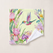Das Set "Gelbes Hummingbird Garden Bath Towel" (Waschlappen)