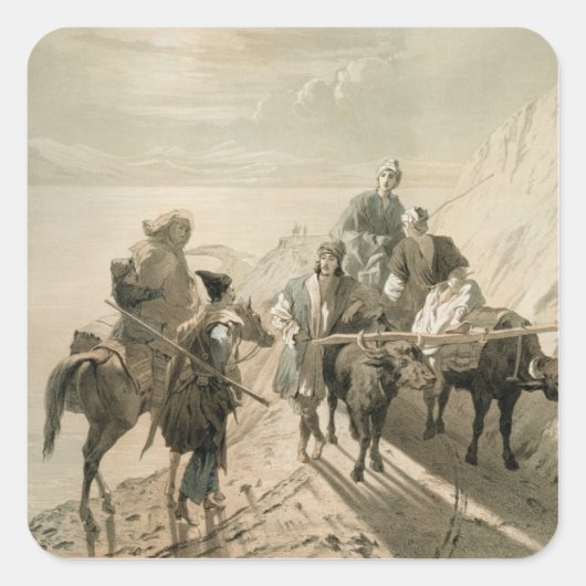 Das Sevang oder der Cockcha See, Transcaucasia, Quadratischer Aufkleber (Vorderseite)