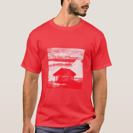 Das Shack @ Windansea Red Halftone-Bild auf einem T-Shirt