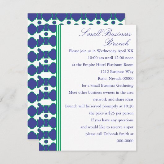 Das Shannon-Muster Einladung (Vorne/Hinten)