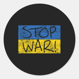 Das Shirt der ukrainischen Flagge beendet Krieg in Runder Aufkleber