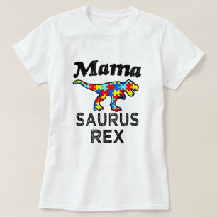 Das Shirt Frauen Mutter Saurus Rex Autism Mom