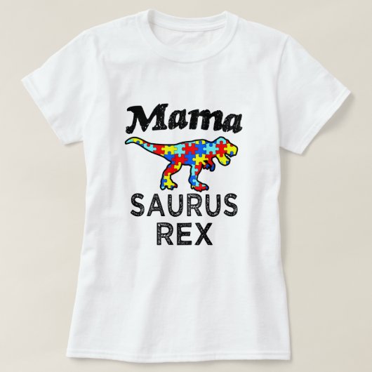 Das Shirt Frauen Mutter Saurus Rex Autism Mom (Design vorne)