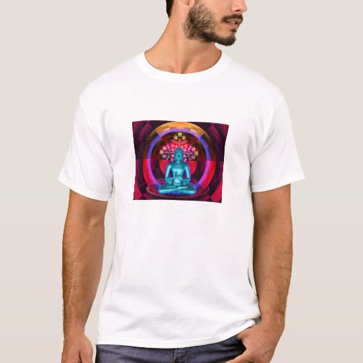 Das Shirt meditierender blauer Buddha-Männer (Vorderseite)