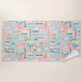 Das Shore NJ Beach Themed Strandtuch (Vorderseite)