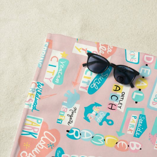 Das Shore NJ Beach Themed Strandtuch (Beispiel)