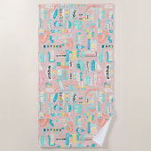 Das Shore NJ Beach Themed Strandtuch (Vorderseite)