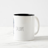 Das siamesische Kätzchen-Aquarell, das | malt, Zweifarbige Tasse (VorderseiteRechts)