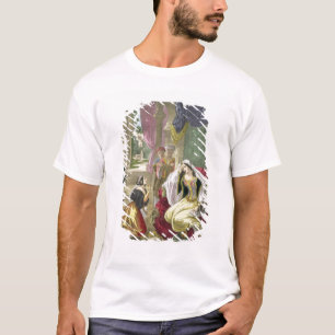 Das sichernde hebräische Mädchen, das auf Naaman T-Shirt