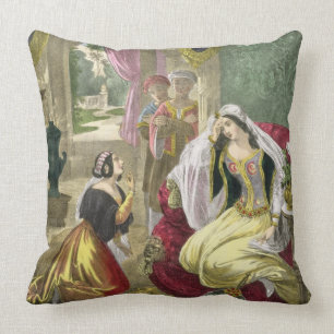 Das sichernde hebräische Mädchen, das auf Naamans Kissen