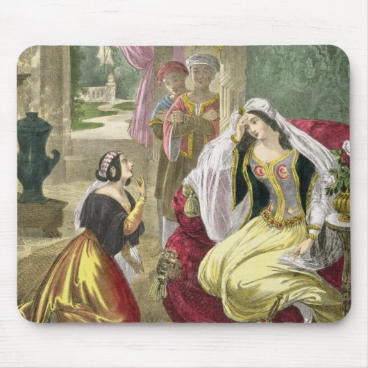 Das sichernde hebräische Mädchen, das auf Naamans Mousepad (Vorne)