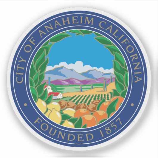 Das Siegel Anaheim, Kalifornien Aufkleber (Vorderseite)
