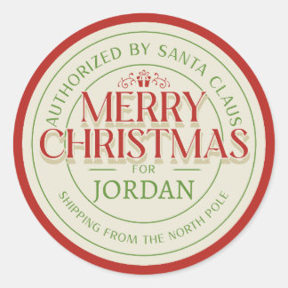Das Siegel der Genehmigung des Weihnachtsmanns" Pe Runder Aufkleber
