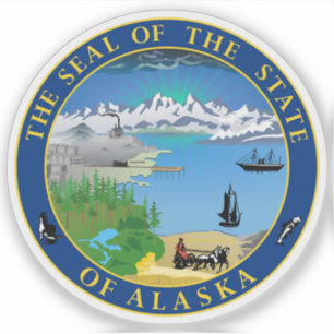 Das Siegel des Staat von Alaska Aufkleber