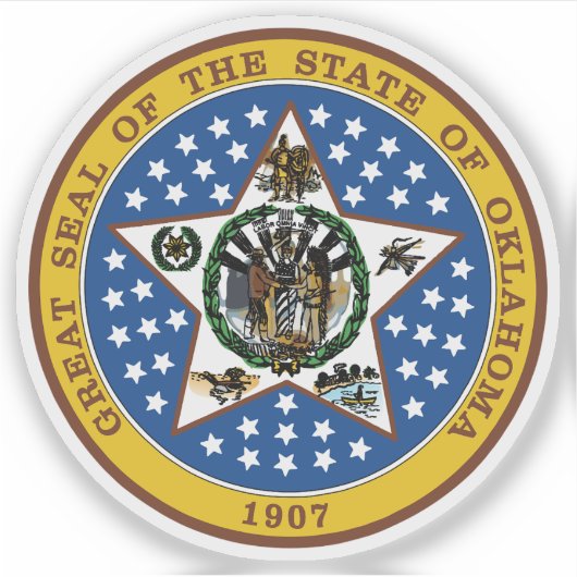 Das Siegel des Staat von Oklahoma Aufkleber (Vorderseite)