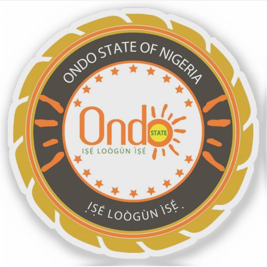Das Siegel des Staat von Ondo, Nigeria Aufkleber (Vorderseite)
