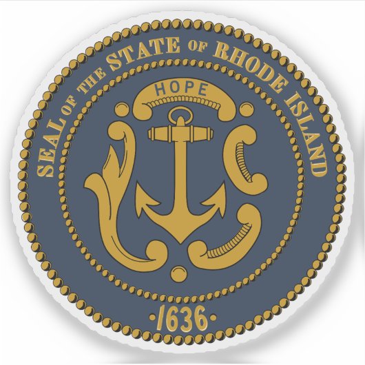 Das Siegel des Staat von Rhode Island Aufkleber (Vorderseite)