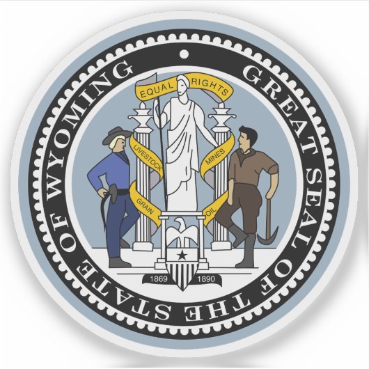 Das Siegel des Staat von Wyoming Aufkleber (Vorderseite)