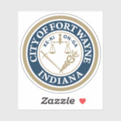 Das Siegel Fort Wayne, Indiana Aufkleber (Blatt)