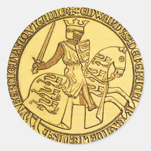 Das Siegel König Edwards I Runder Aufkleber