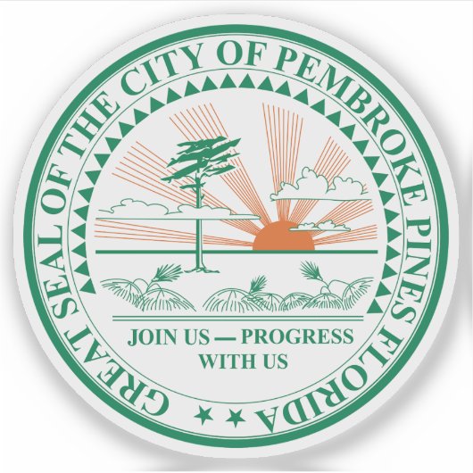 Das Siegel Pembroke Pines, Florida Aufkleber (Vorderseite)