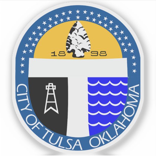 Das Siegel Tulsa, Oklahoma Aufkleber (Vorderseite)