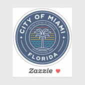 Das Siegel von Miami, Florida Aufkleber (Blatt)