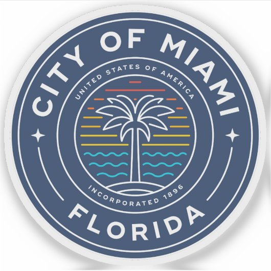 Das Siegel von Miami, Florida Aufkleber (Vorderseite)