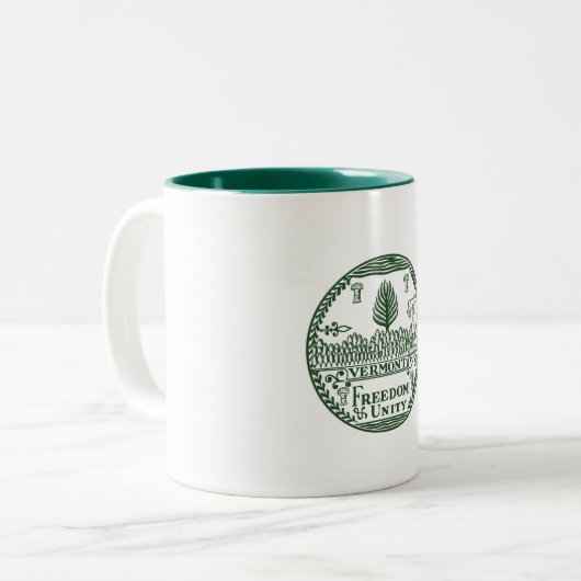 Das Siegel von Vermont Zweifarbige Tasse (Vorderseite Links)