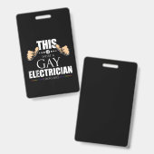 Das sieht ein schwul-elektrischer Elektromann wie  Ausweis (Front & Back)