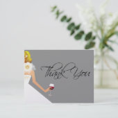 Das silberne flache Brautparty danken Ihnen zu Dankeskarte (Stehend Vorderseite)