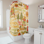 Das silberne Holzlager,süße Figuren nahtlos Duschvorhang (Beispiel)