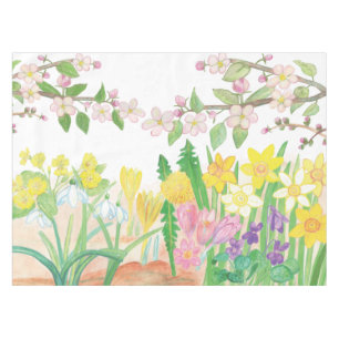 Das sind die Frühlingsblumen, die Freude ausstrahl Tischdecke