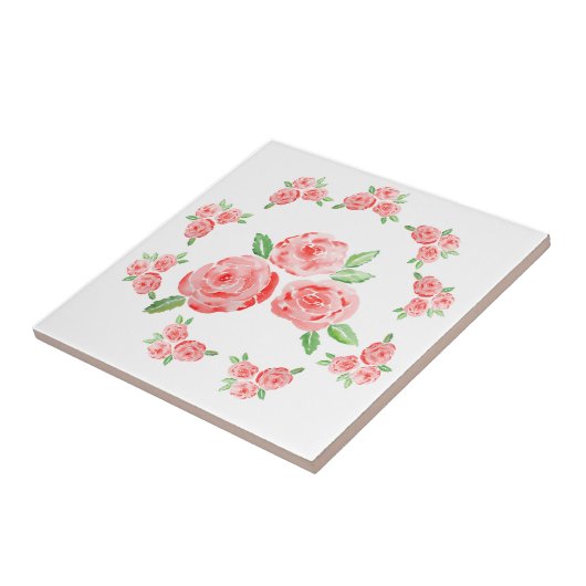 Das sind elegante Rose in Aquarelltönen Fliese (Seite)