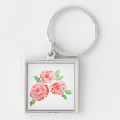 Das sind elegante Rose in Aquarelltönen Schlüsselanhänger (Vorne)