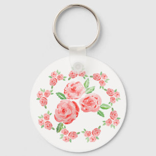Das sind elegante Rose in Aquarelltönen Schlüsselanhänger