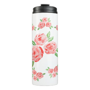 Das sind elegante Rose in Aquarelltönen Thermosbecher