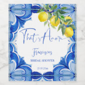 Das sind mehr blaue Fliesen Zitronen Italienisch Weinetikett (Einzelnes Label)